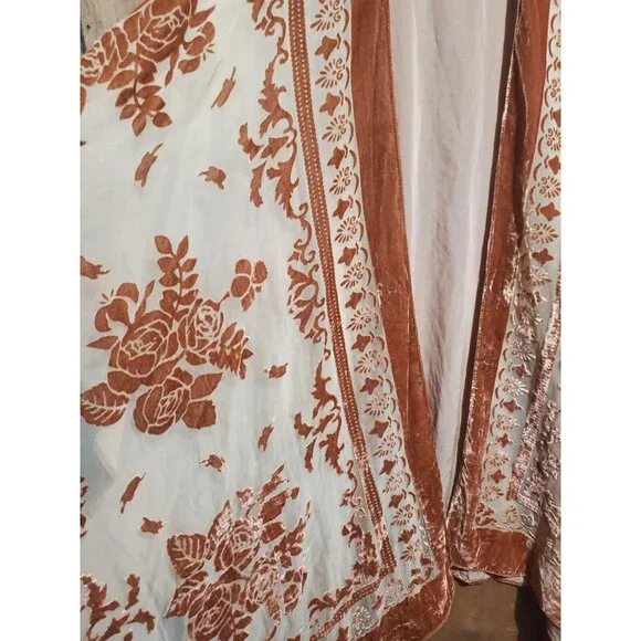 Torrid Womens One Size Multicolor Floral Velvet Burnout Ruana Open Kimono Boho - Picture 5 of 7